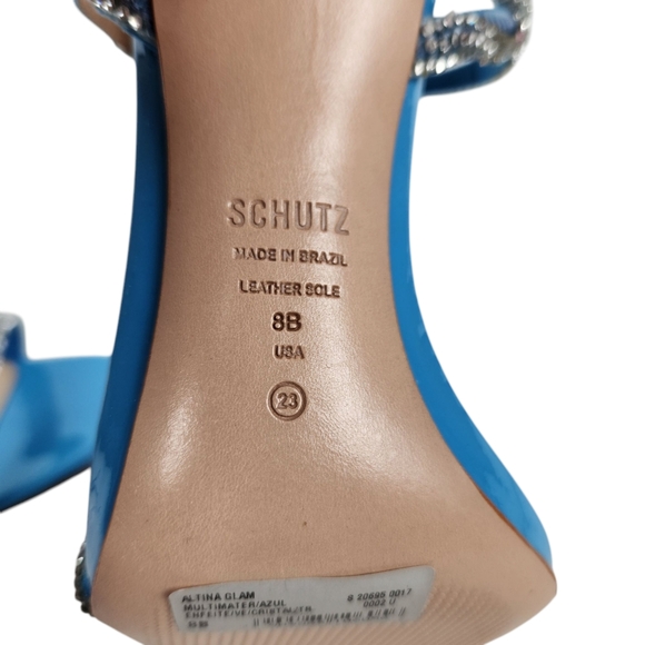 Schutz Altina Glam NWOT Blue Embellished Jeweled Stiletto Heel Prom Women Size 8 - Picture 11 of 14
